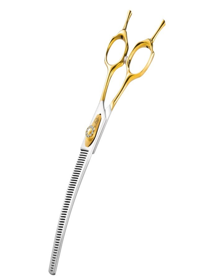 Ethyxe 7" Curved Thinning Shears Dog Grooming –Professional 50-Teeth 440C Stainless Steel Pet Thinners Blender Scissors with Extremely Sharp Blades and Ergonomic Handle - Image 1